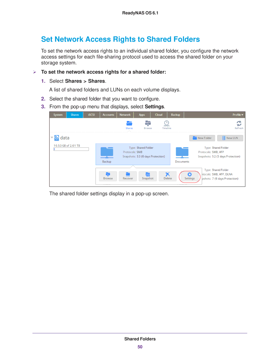 NETGEAR READYNAS 316, READYNAS 716X, READYNAS 516, READYNAS 312, READYNAS 314 Set Network Access Rights to Shared Folders 