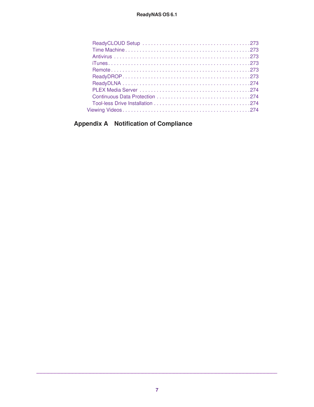 NETGEAR EDA 500, READYNAS 716X, READYNAS 516, READYNAS 316, READYNAS 312, READYNAS 314 Appendix a Notification of Compliance 