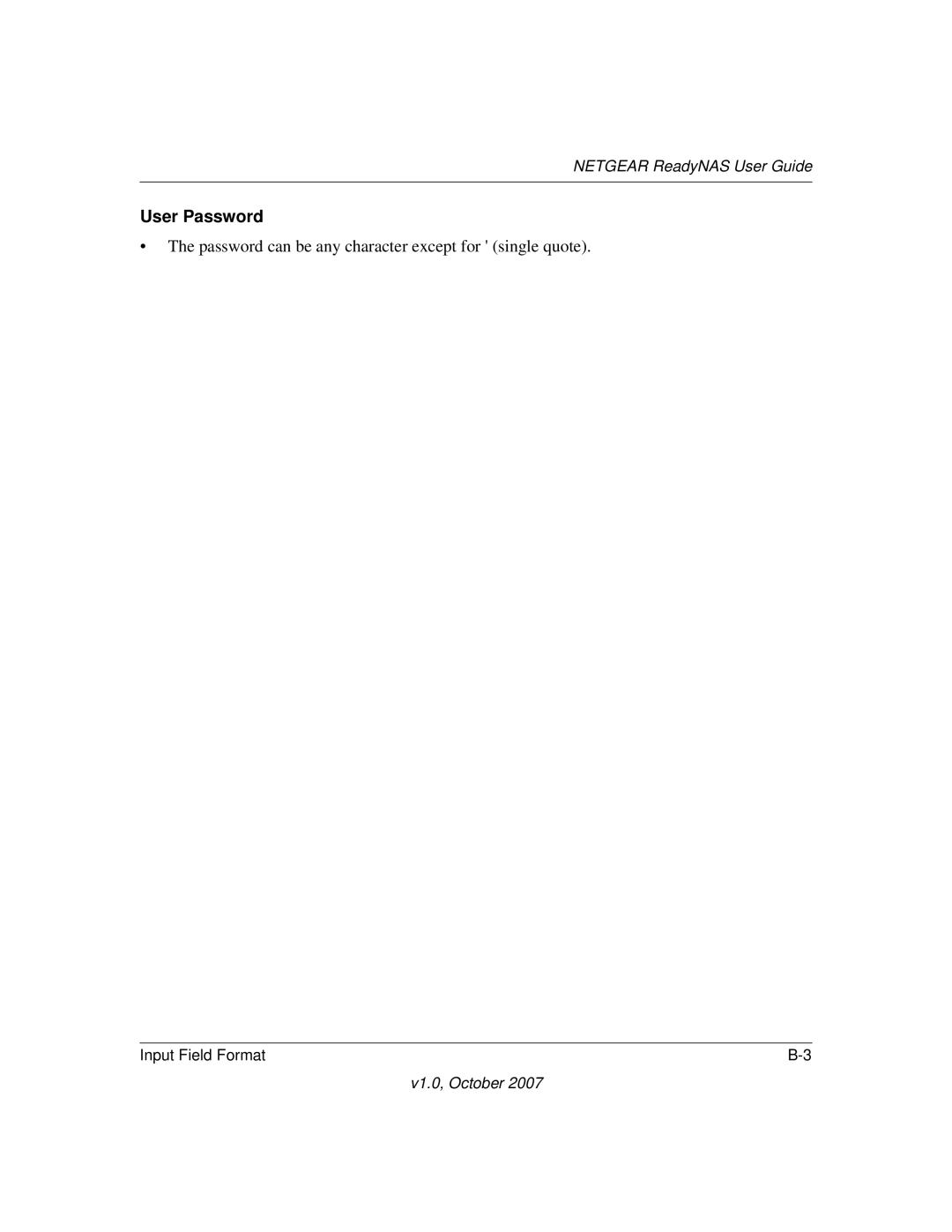 NETGEAR RN10223D-100NAS, RN31400-100NAS, RN31441E-100NAS, RN10400100NAS manual User Password 