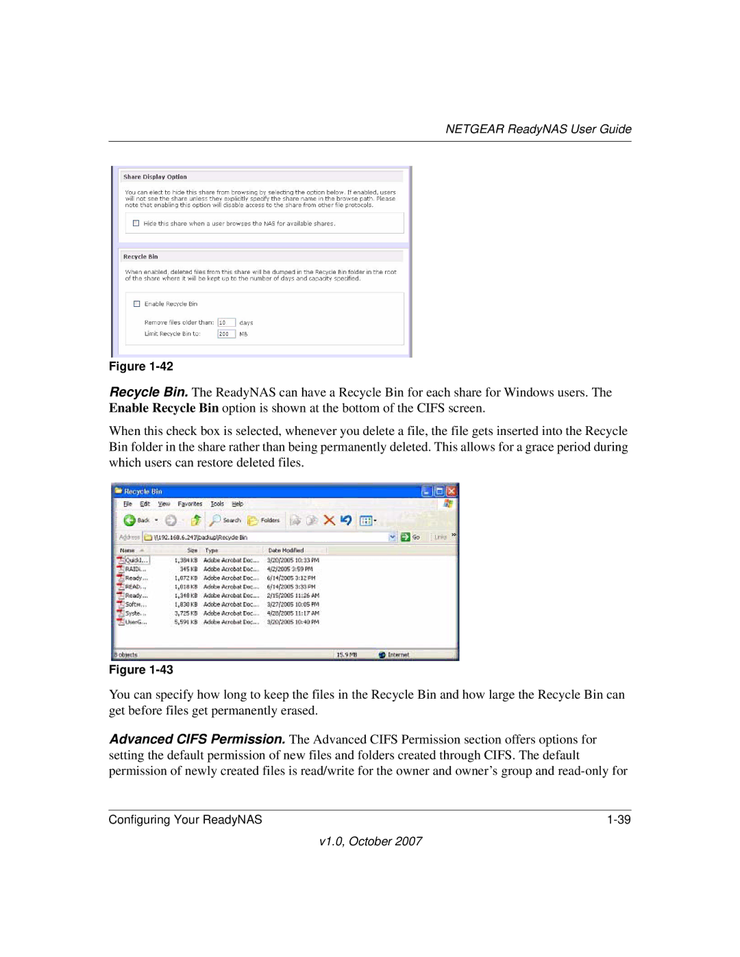 NETGEAR RN10400100NAS, RN31400-100NAS, RN10223D-100NAS, RN31441E-100NAS manual Netgear ReadyNAS User Guide 