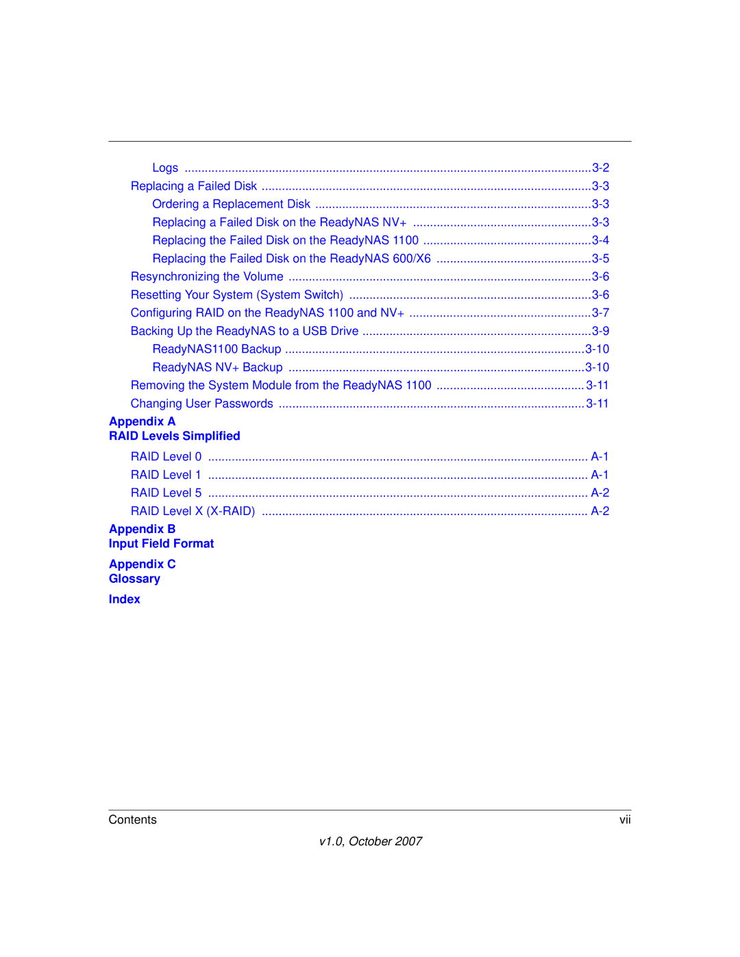 NETGEAR RN10400100NAS, RN31400-100NAS, RN10223D-100NAS, RN31441E-100NAS manual Appendix a RAID Levels Simplified 