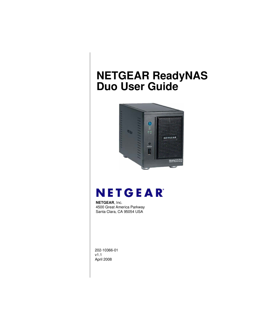 NETGEAR RND2110, RND 2175 manual Netgear ReadyNAS Duo User Guide 