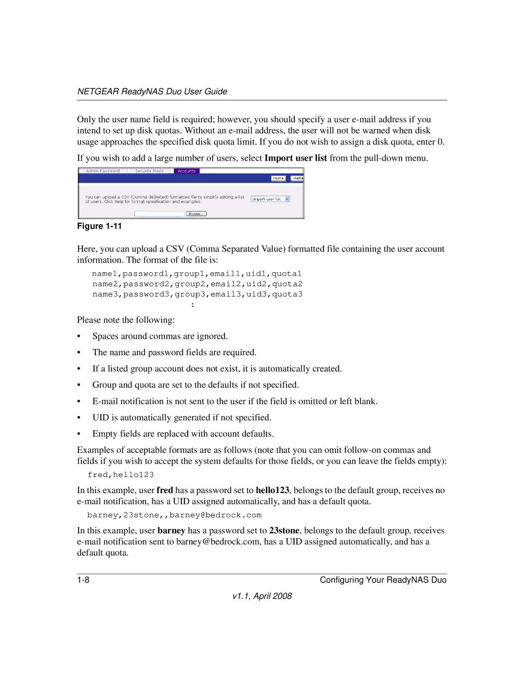 NETGEAR RND 2175, RND2110 manual Fred,hello123 