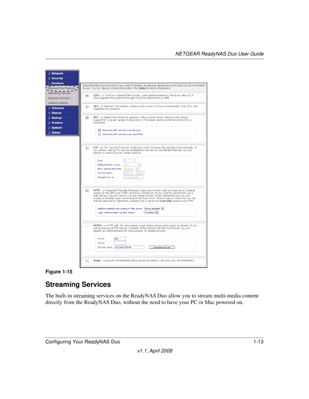 NETGEAR RND2110, RND 2175 manual Streaming Services 