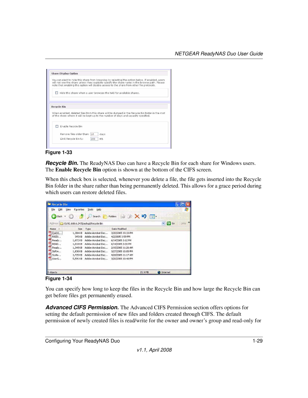 NETGEAR RND2110, RND 2175 manual Netgear ReadyNAS Duo User Guide 