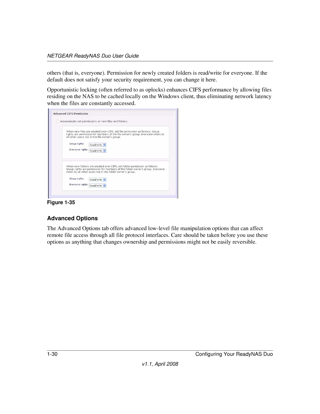 NETGEAR RND 2175, RND2110 manual Advanced Options 