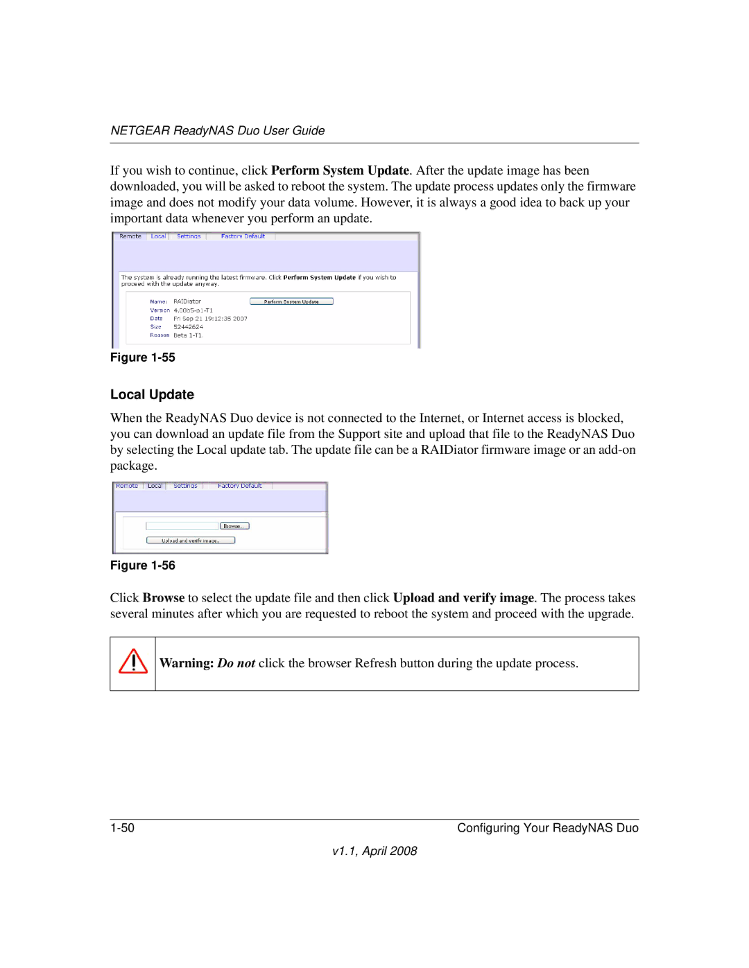 NETGEAR RND 2175, RND2110 manual Local Update 