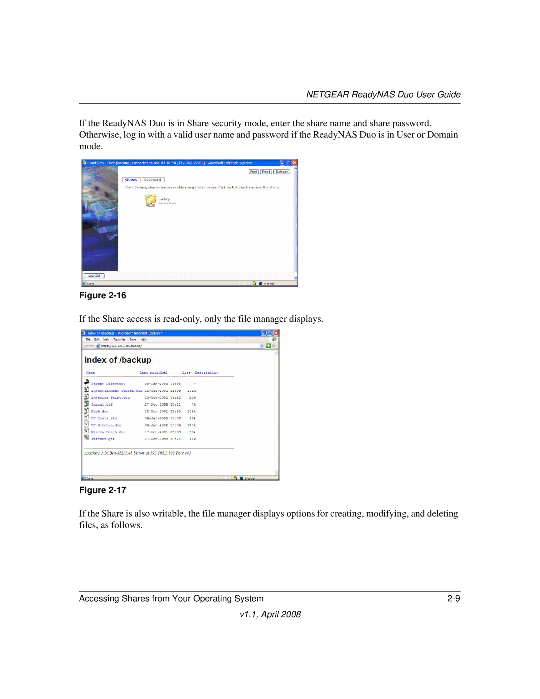 NETGEAR RND2110, RND 2175 manual Netgear ReadyNAS Duo User Guide 