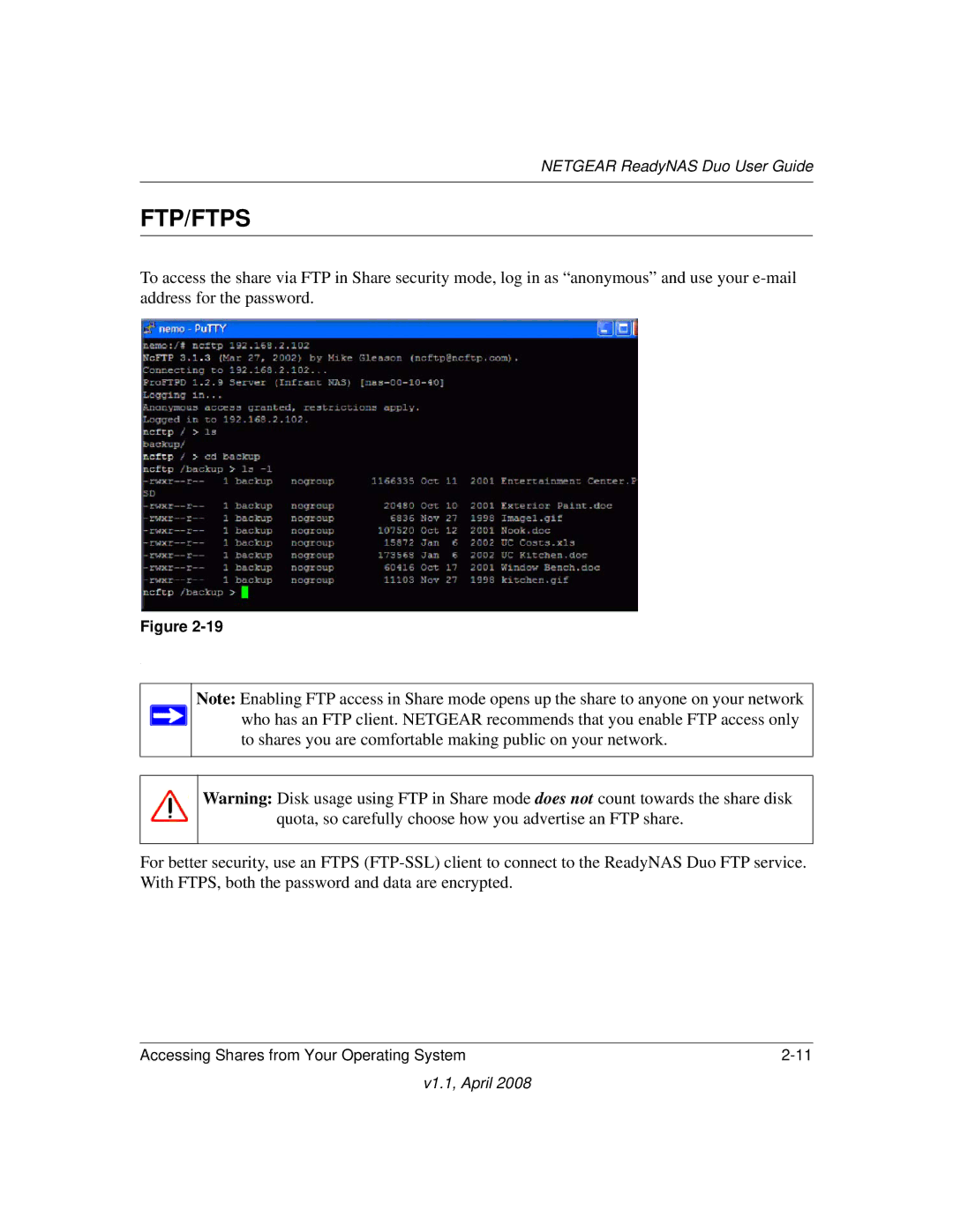 NETGEAR RND2110, RND 2175 manual Ftp/Ftps 