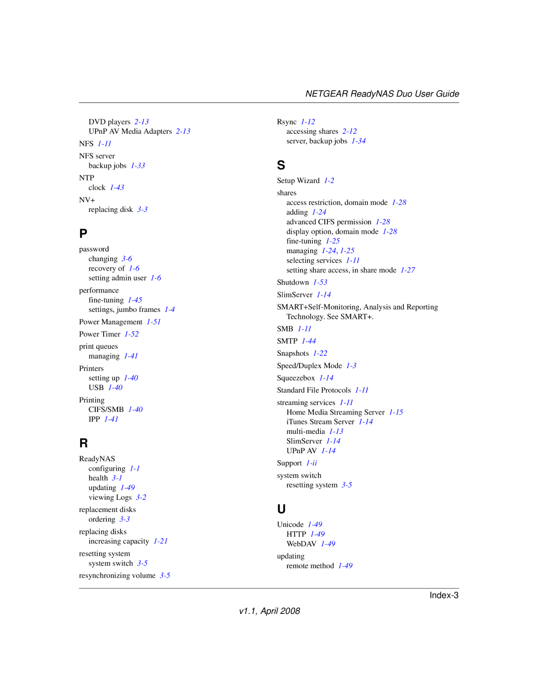 NETGEAR RND2110, RND 2175 manual Index-3 