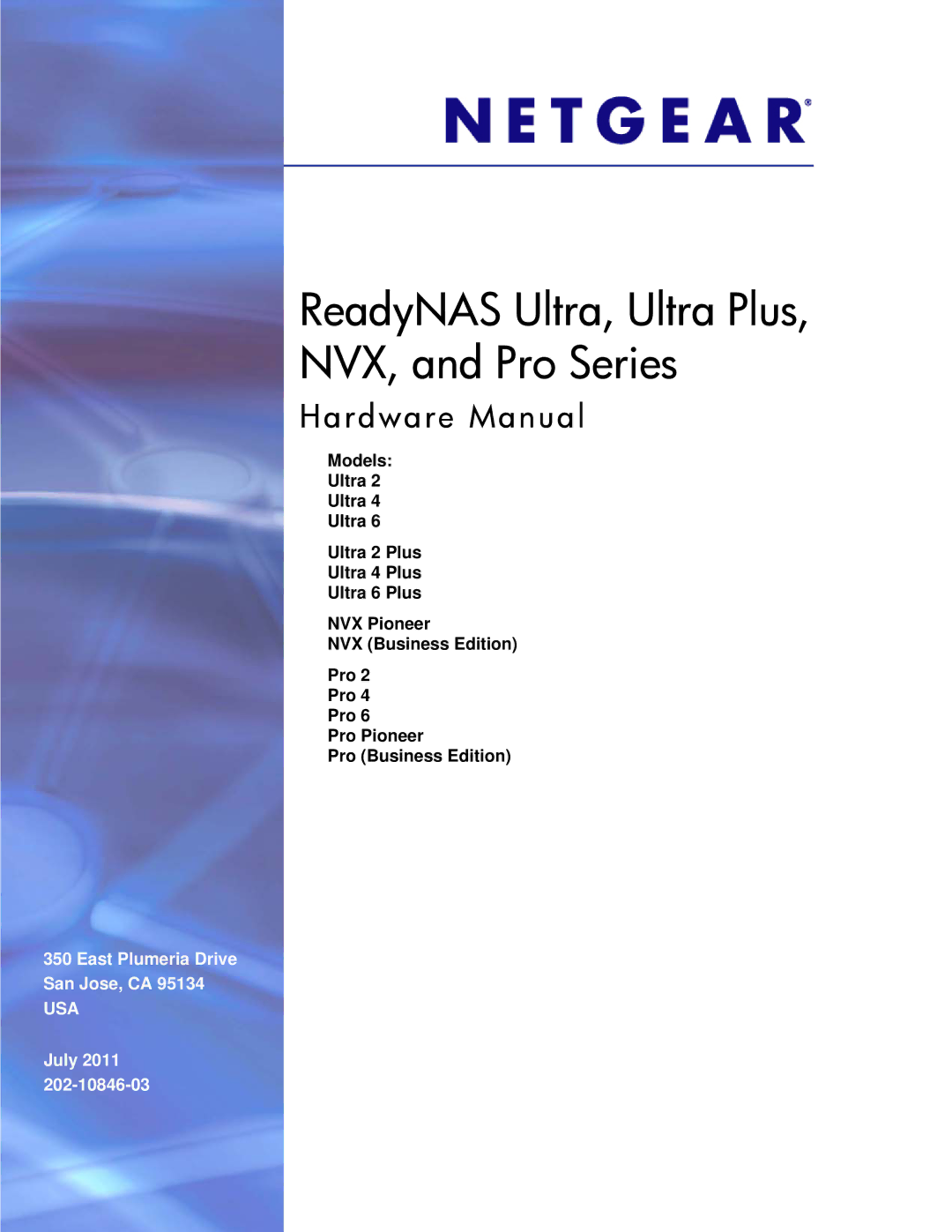 NETGEAR RNDP6310-100NAS manual ReadyNAS Ultra, Ultra Plus NVX, and Pro Series 