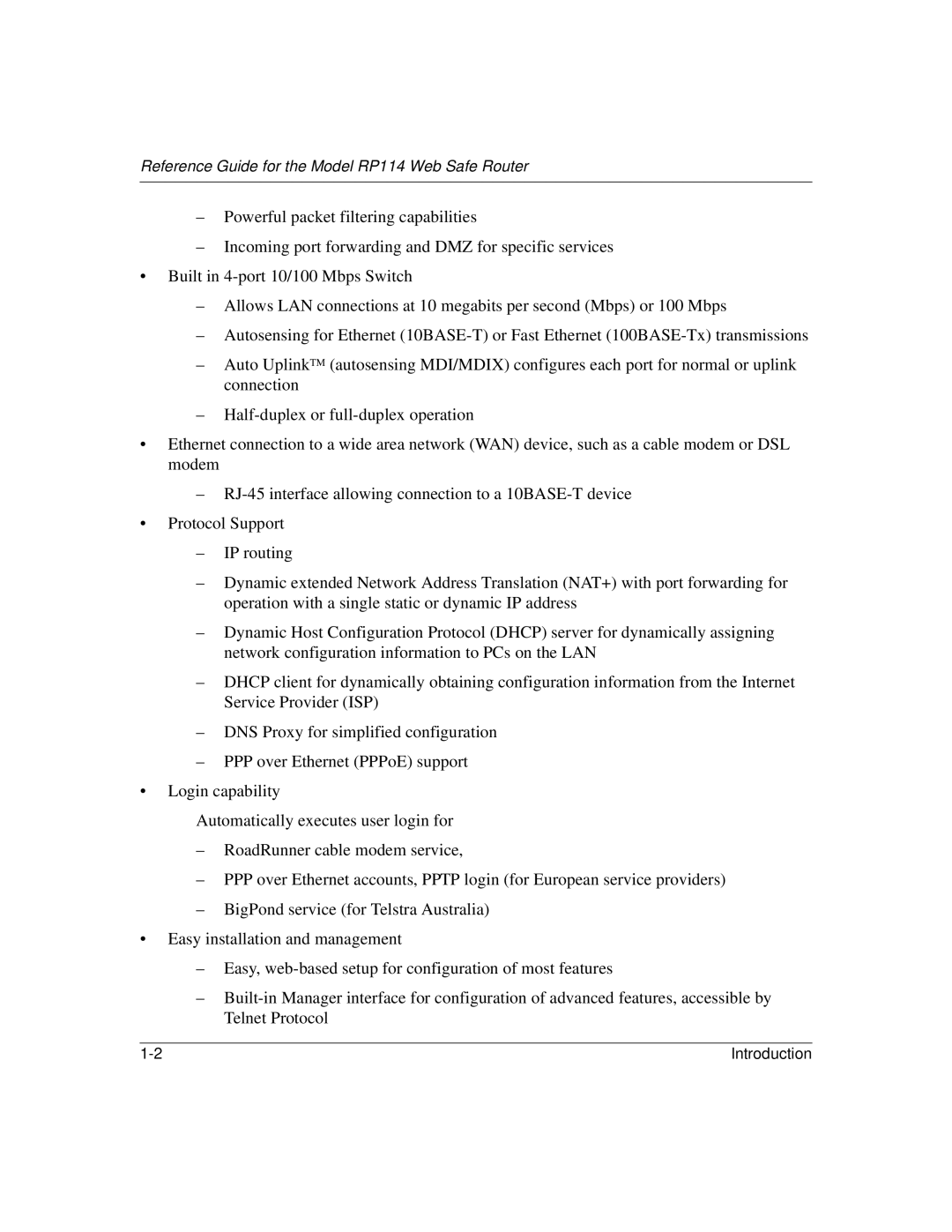 NETGEAR manual Reference Guide for the Model RP114 Web Safe Router 