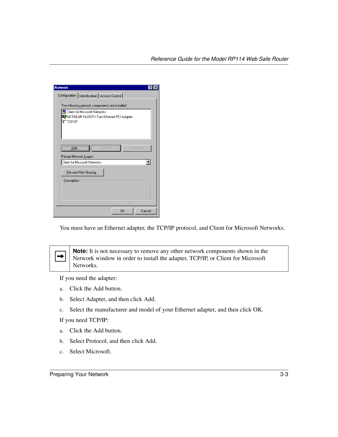 NETGEAR manual Reference Guide for the Model RP114 Web Safe Router 