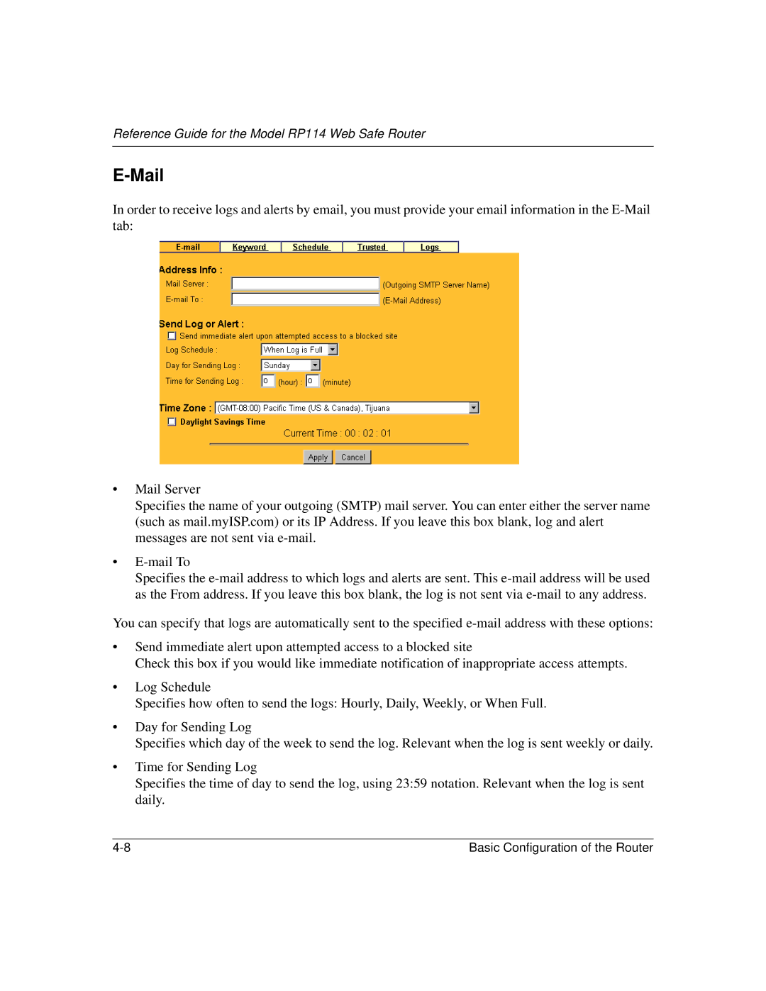 NETGEAR RP114 manual Mail 