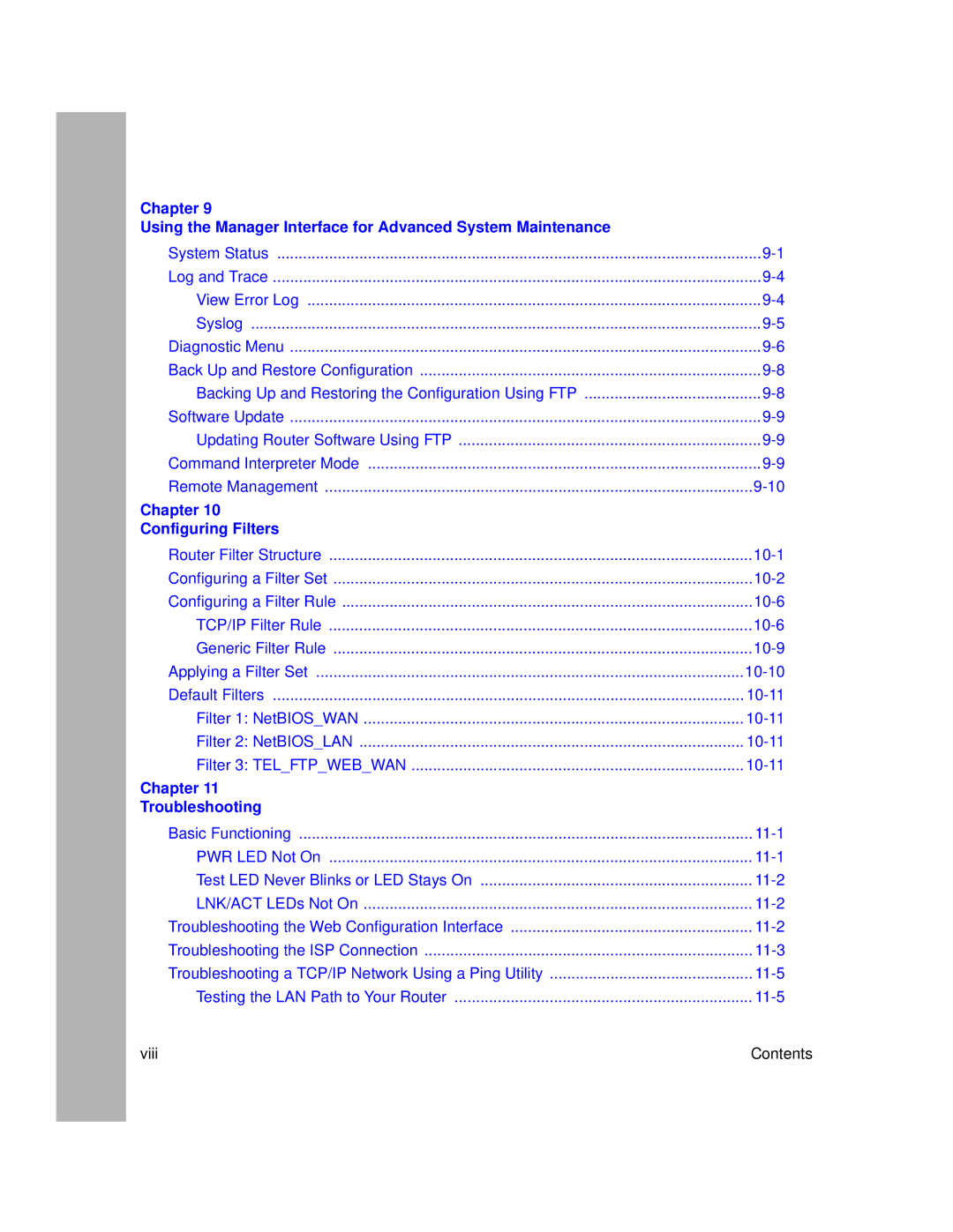 NETGEAR RP114 manual Chapter Configuring Filters 