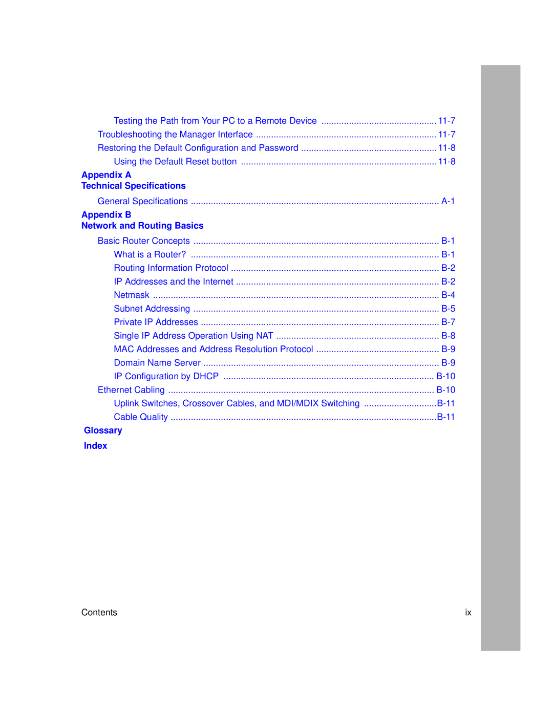 NETGEAR RP114 manual Appendix a Technical Specifications 