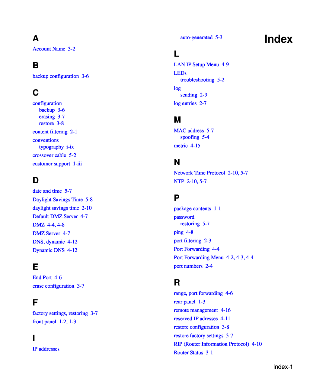 NETGEAR RP614 v4 manual Index 