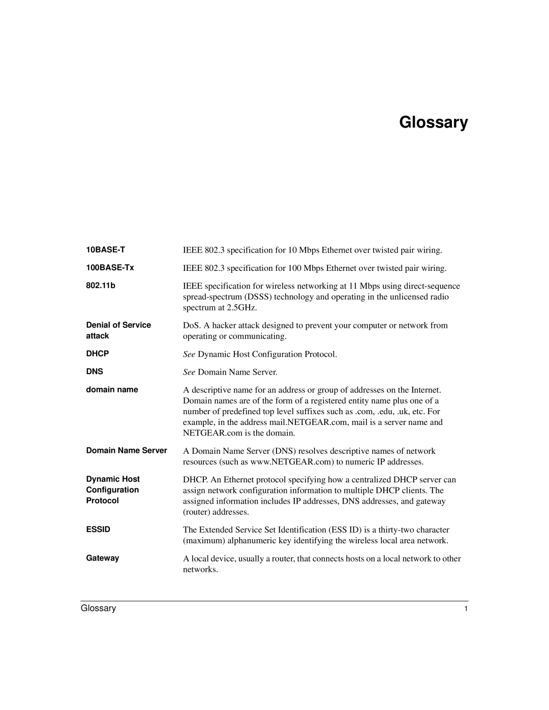 NETGEAR RP614 manual Glossary 