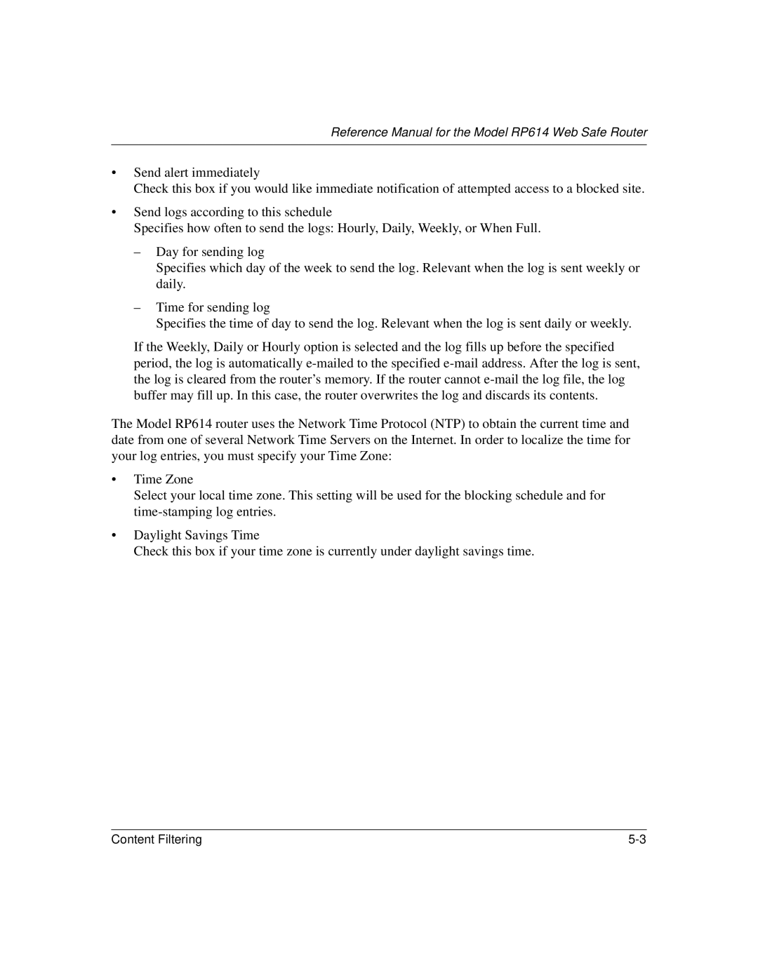 NETGEAR manual Reference Manual for the Model RP614 Web Safe Router 