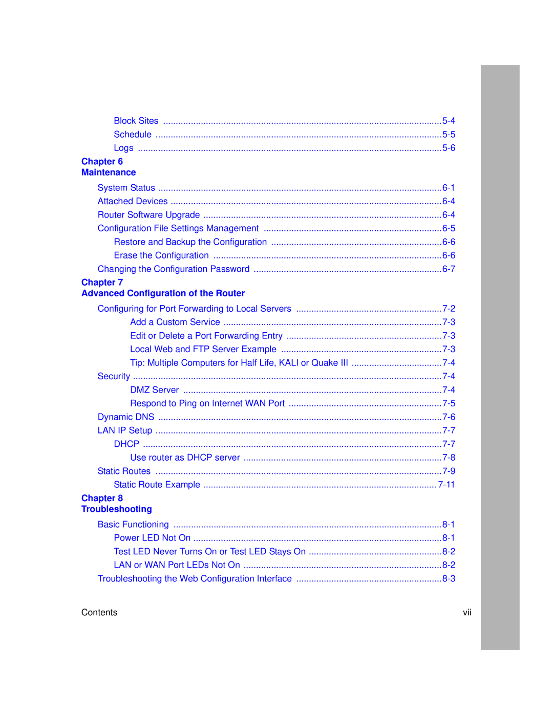 NETGEAR RP614 manual Chapter Maintenance 