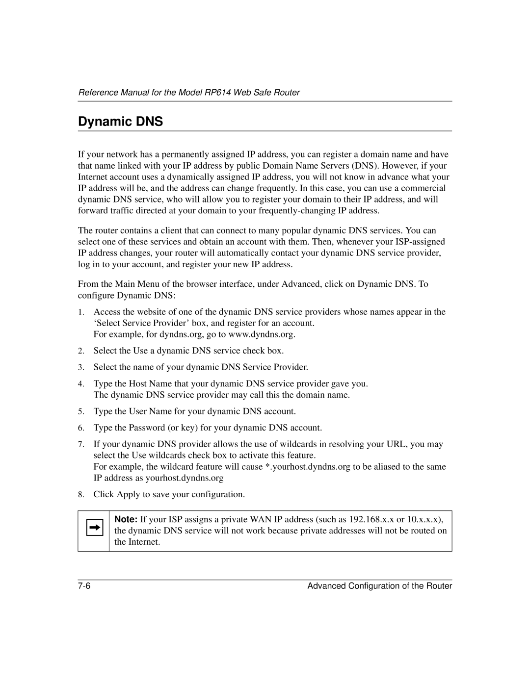 NETGEAR RP614 manual Dynamic DNS 