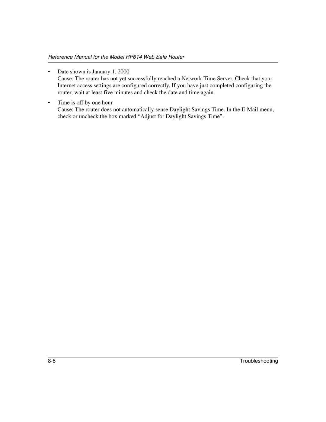 NETGEAR manual Reference Manual for the Model RP614 Web Safe Router 