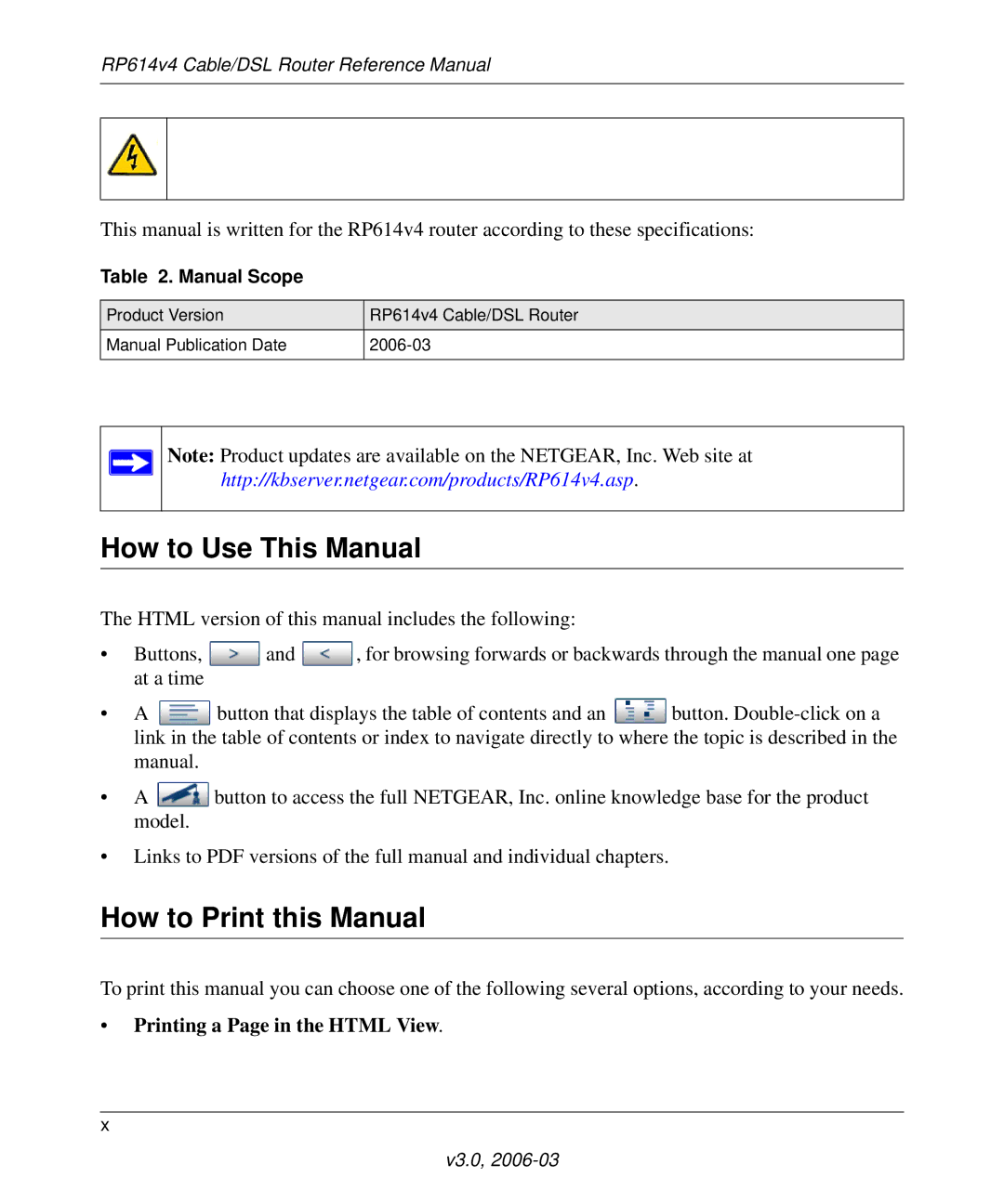 NETGEAR RP614v4 Cable/DSL Router manual How to Use This Manual, How to Print this Manual 