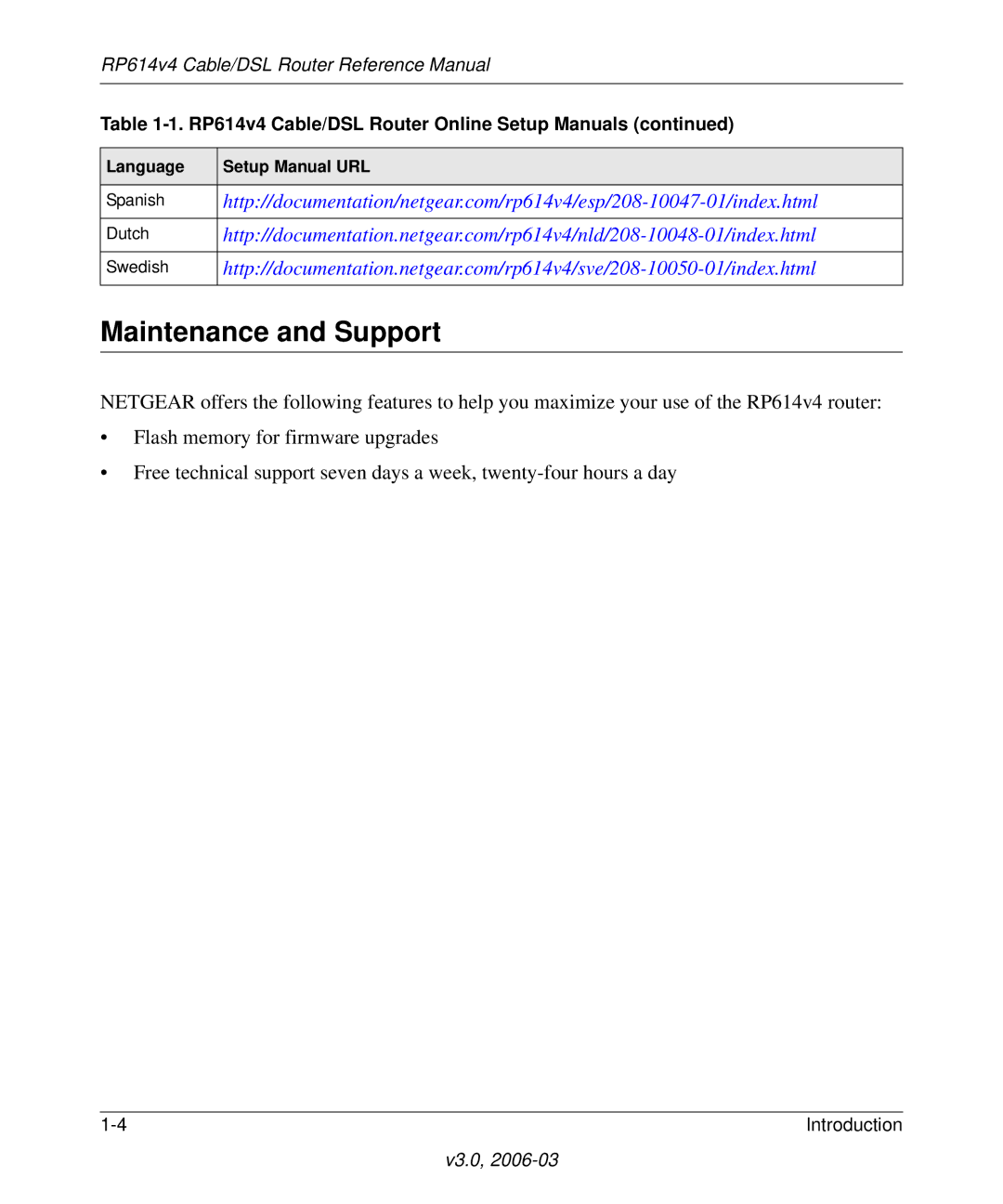 NETGEAR RP614v4 Cable/DSL Router manual Maintenance and Support 