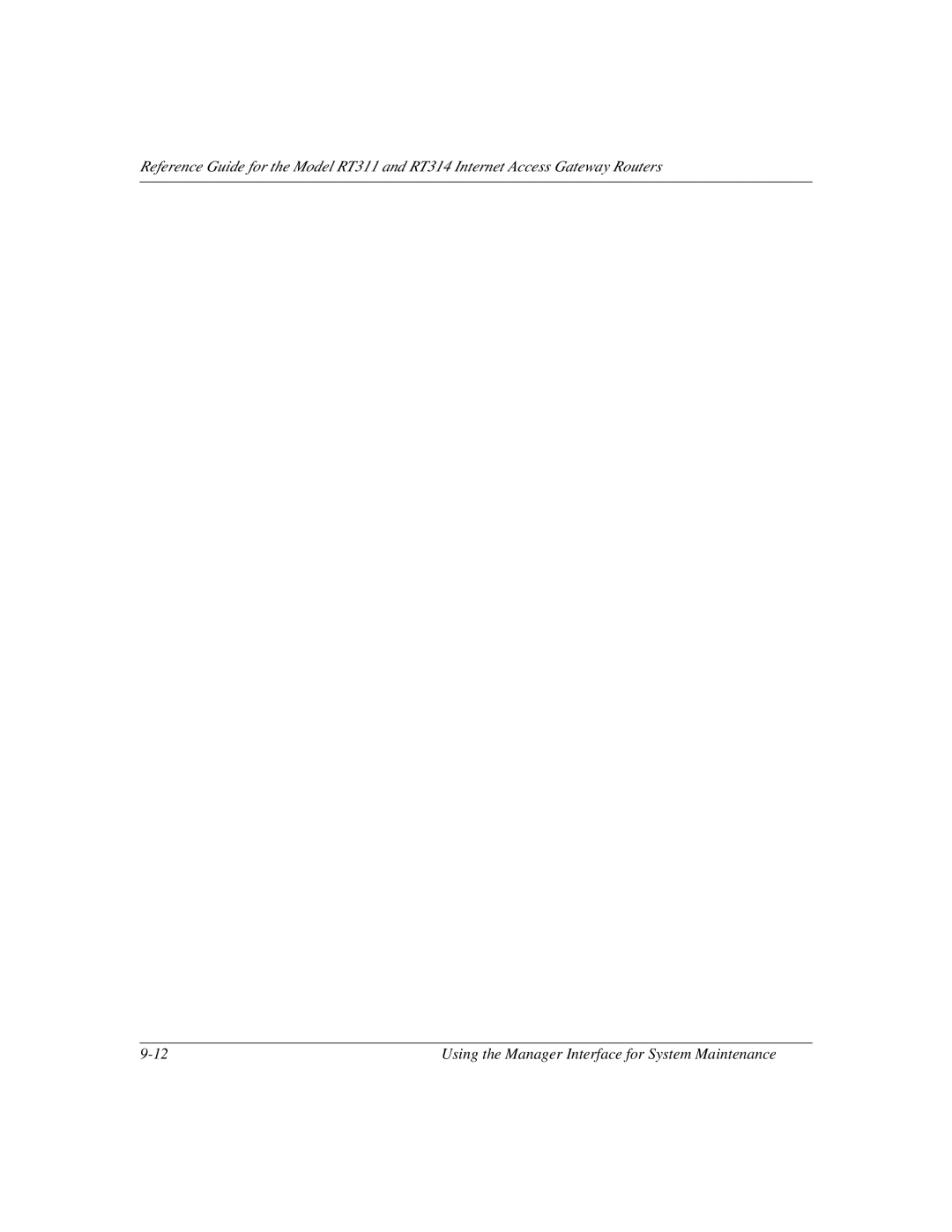 NETGEAR RT314, RT311 manual Using the Manager Interface for System Maintenance 