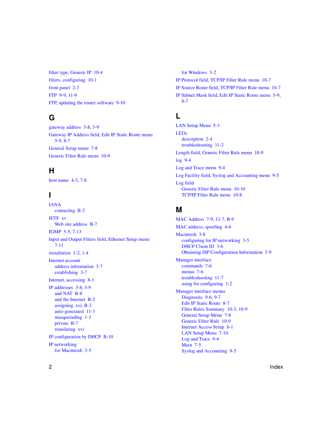 NETGEAR RT314, RT311 manual Index 