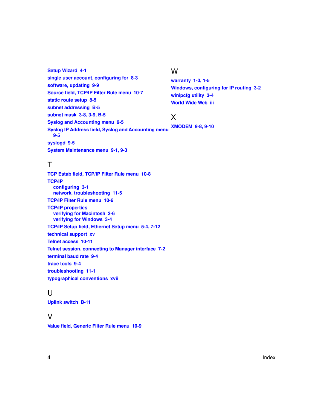 NETGEAR RT314, RT311 manual Index 