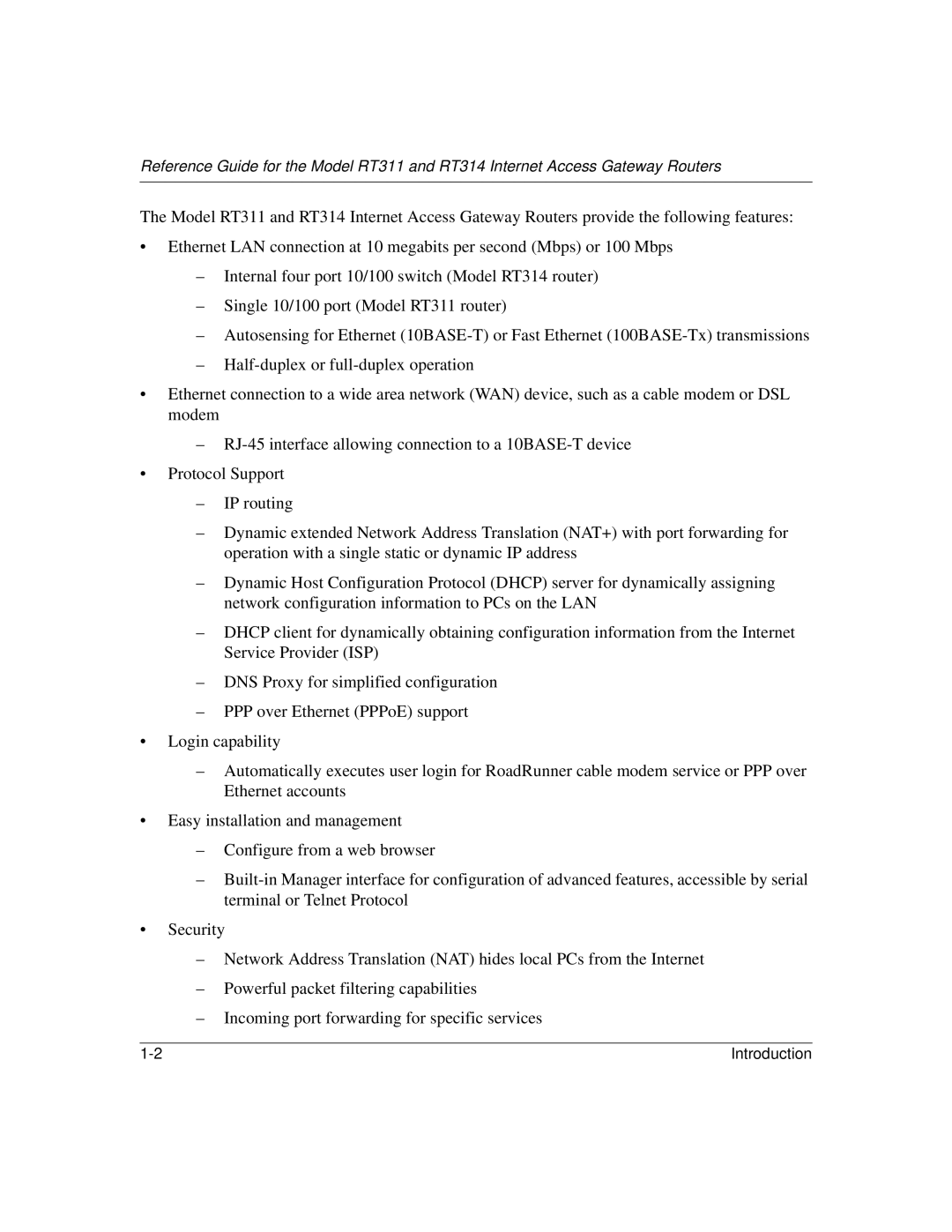 NETGEAR RT314, RT311 manual Introduction 