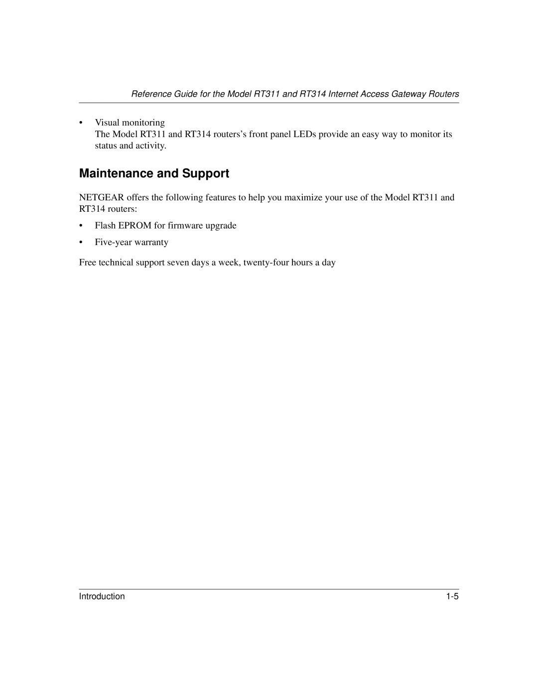 NETGEAR RT311, RT314 manual Maintenance and Support 