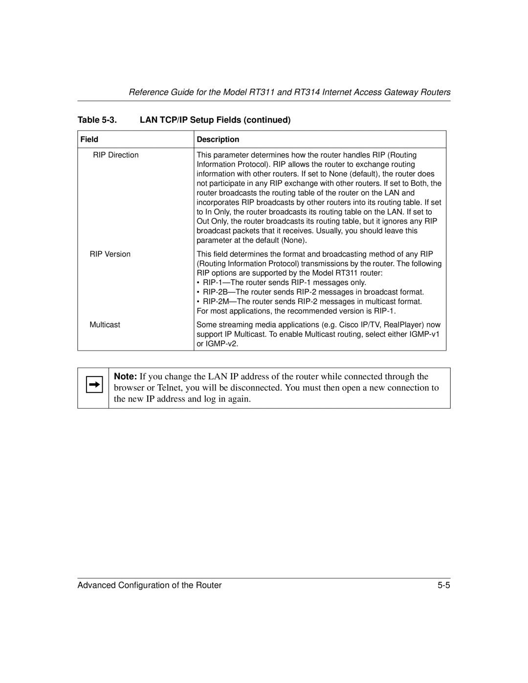 NETGEAR RT311, RT314 manual This parameter determines how the router handles RIP Routing 