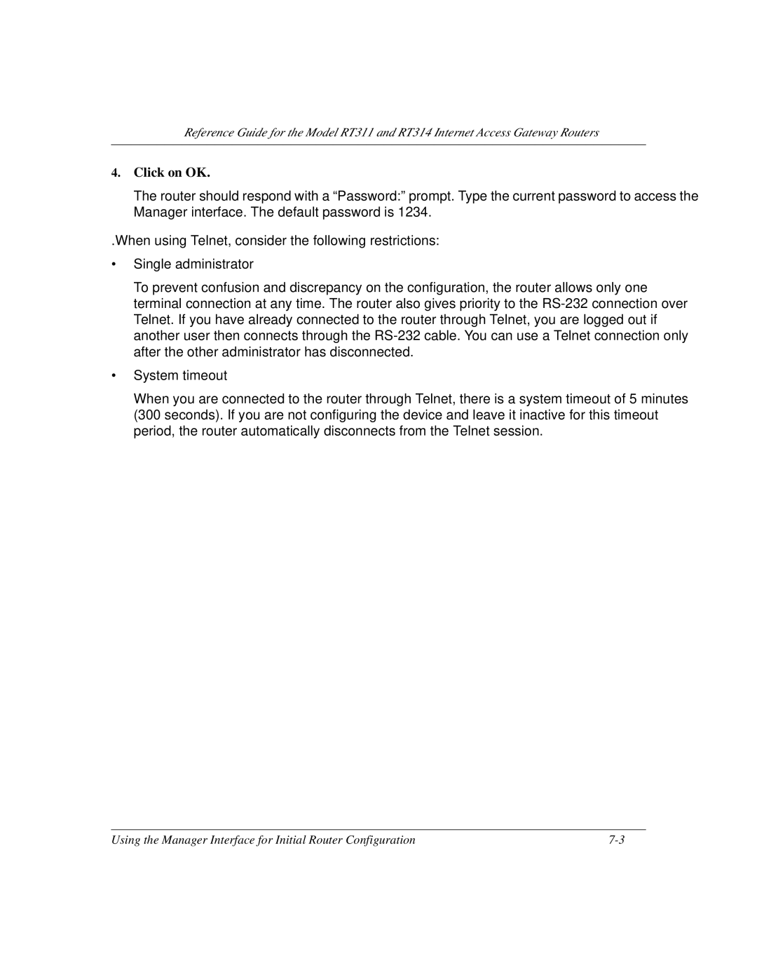 NETGEAR RT311, RT314 manual Click on OK 