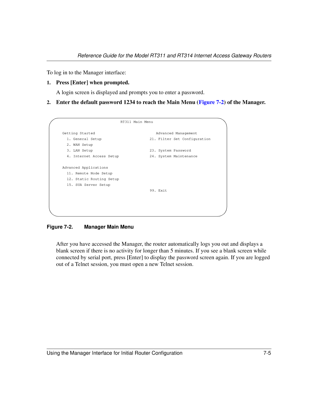 NETGEAR RT311, RT314 manual Press Enter when prompted 