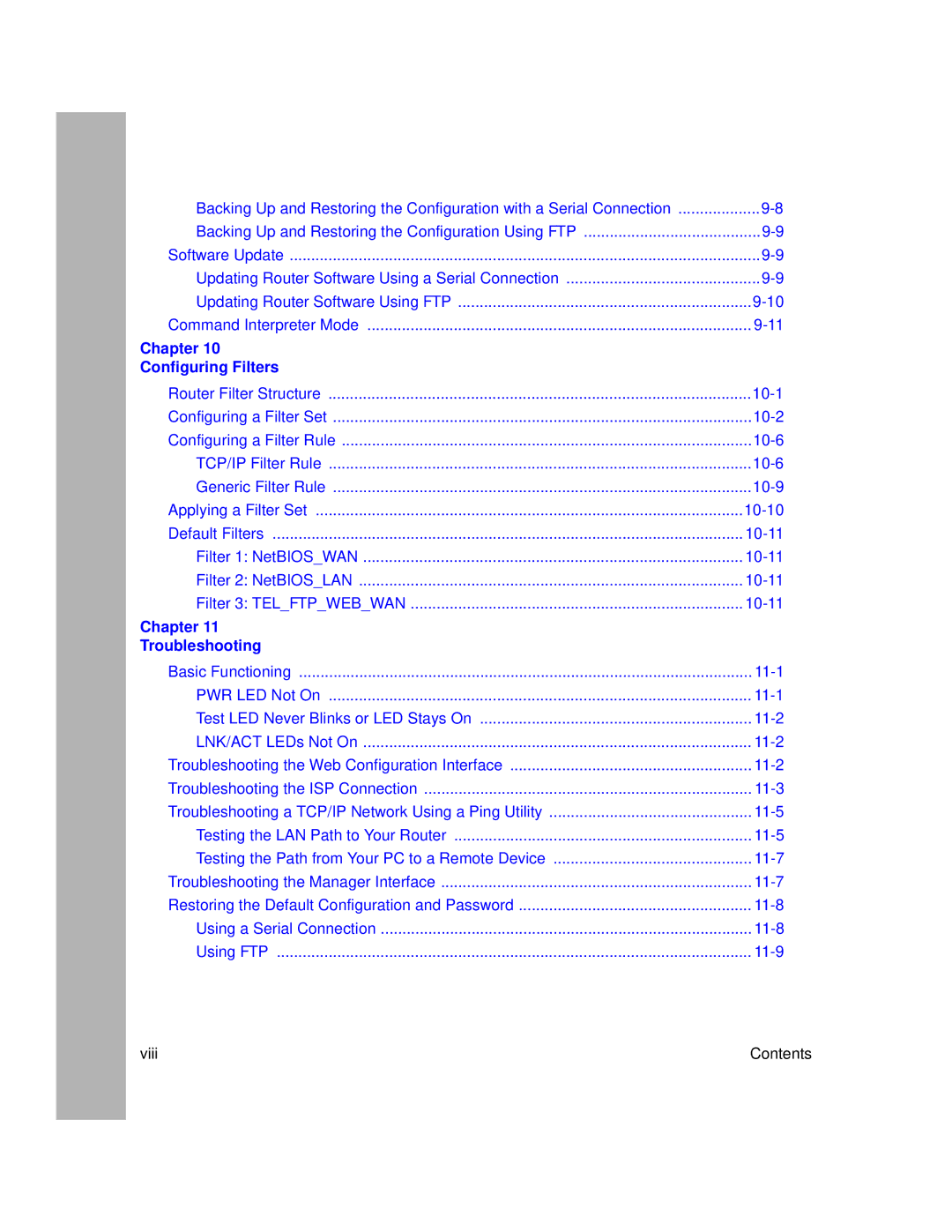 NETGEAR RT314, RT311 manual Chapter Configuring Filters 