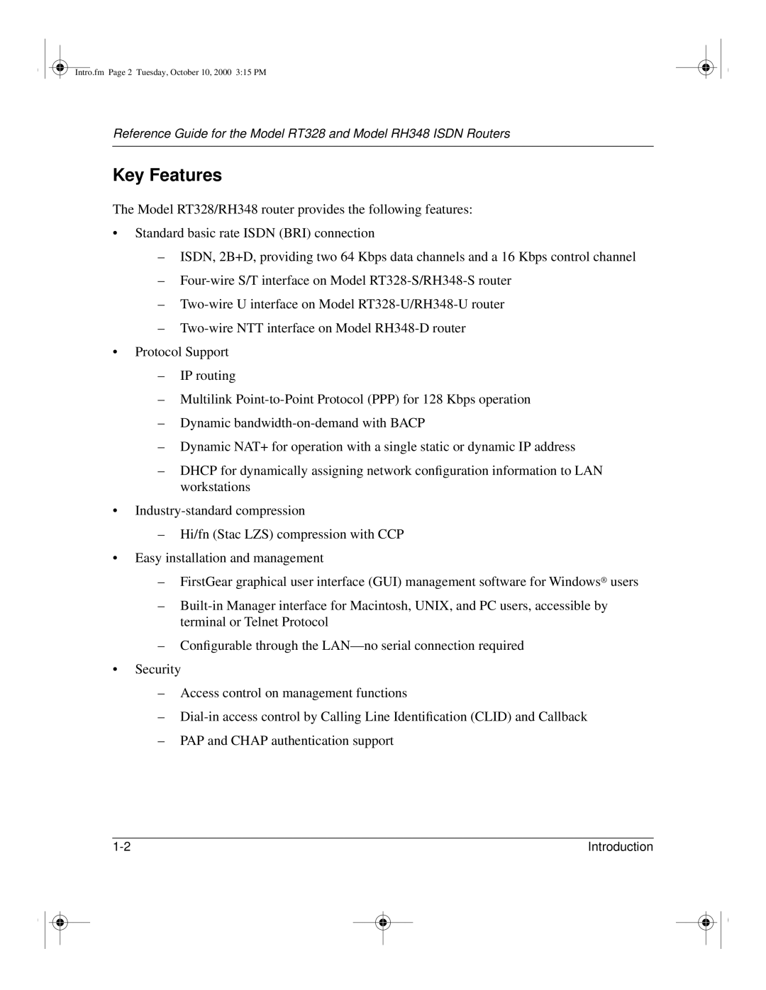 NETGEAR RT328 manual Key Features 