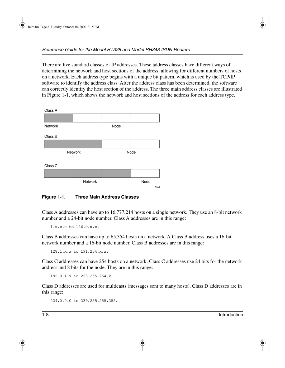 NETGEAR RT328 manual Three Main Address Classes 