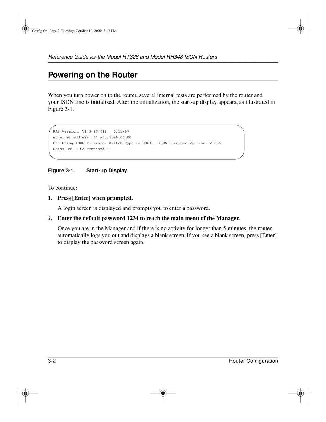 NETGEAR RT328 manual Powering on the Router, To continue 