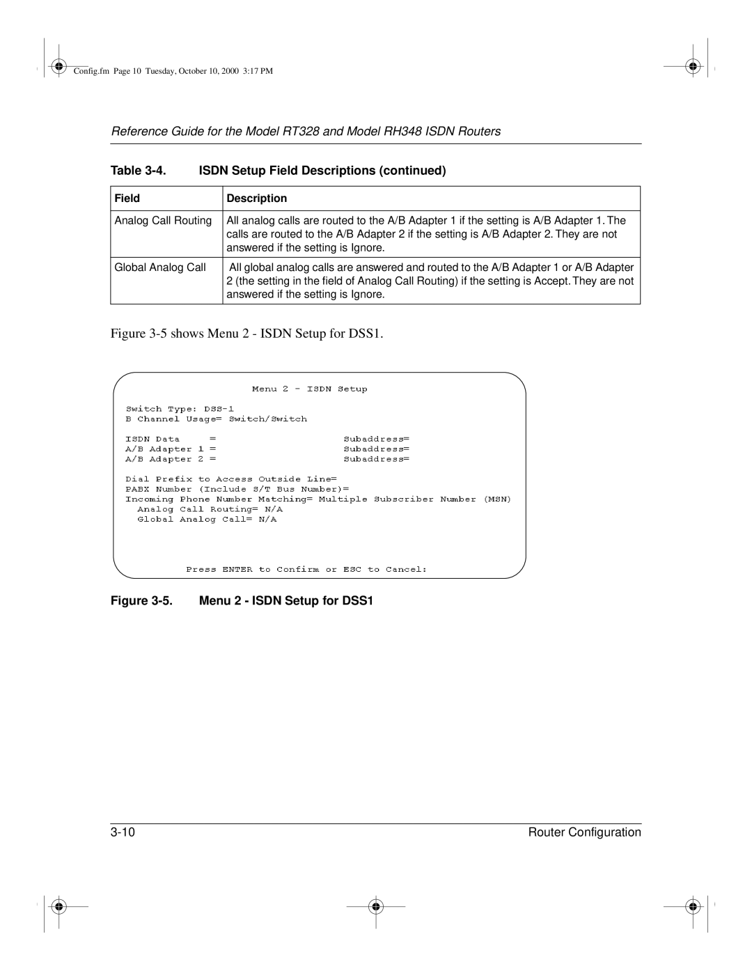 NETGEAR RT328 manual Shows Menu 2 Isdn Setup for DSS1 