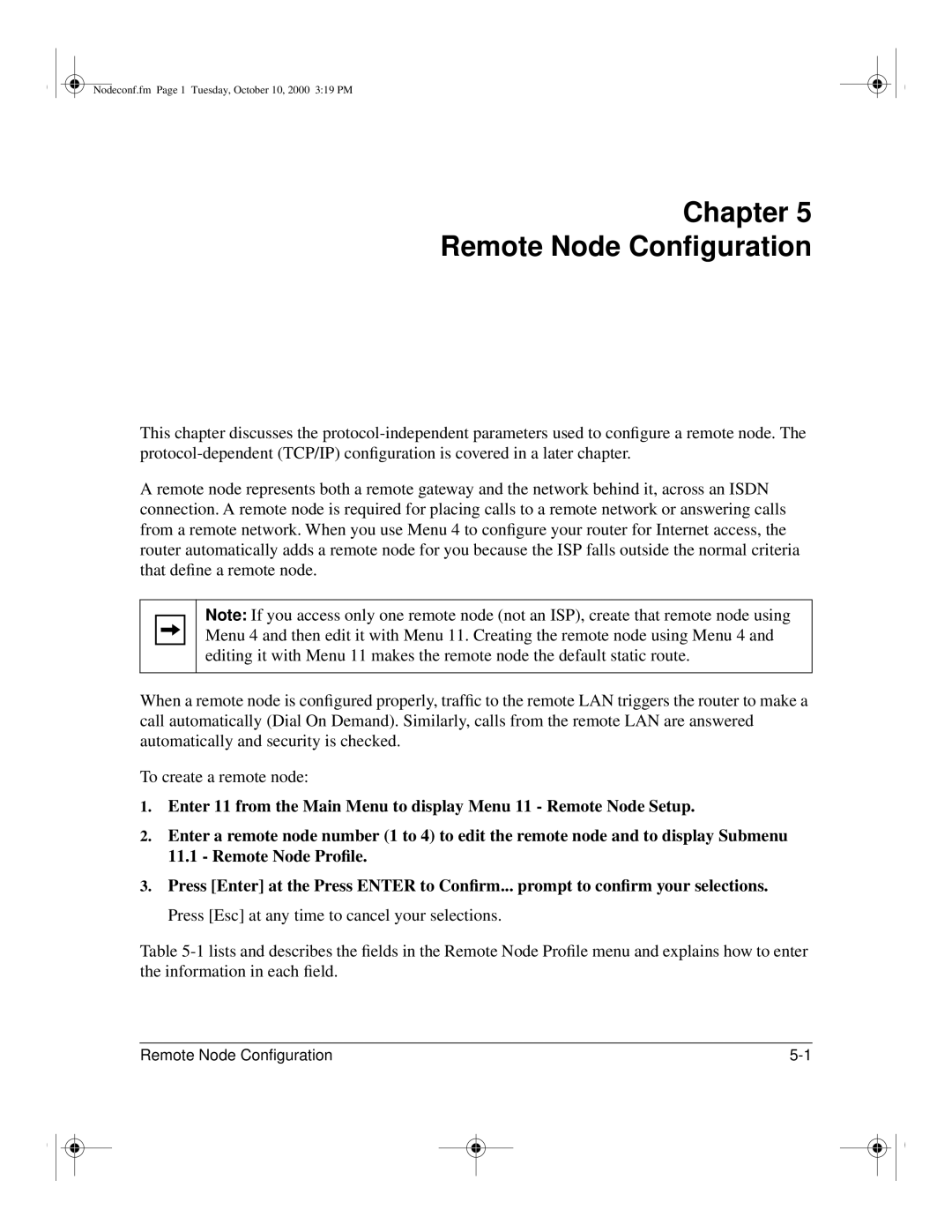 NETGEAR RT328 manual Chapter Remote Node Conﬁguration, To create a remote node 