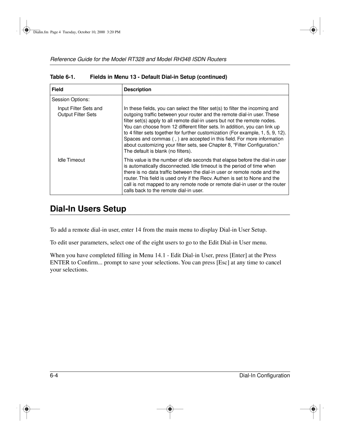 NETGEAR RT328 manual Dial-In Users Setup 