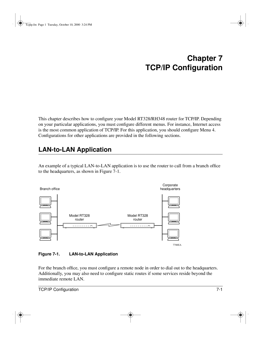 NETGEAR RT328 manual Chapter TCP/IP Conﬁguration, LAN-to-LAN Application 