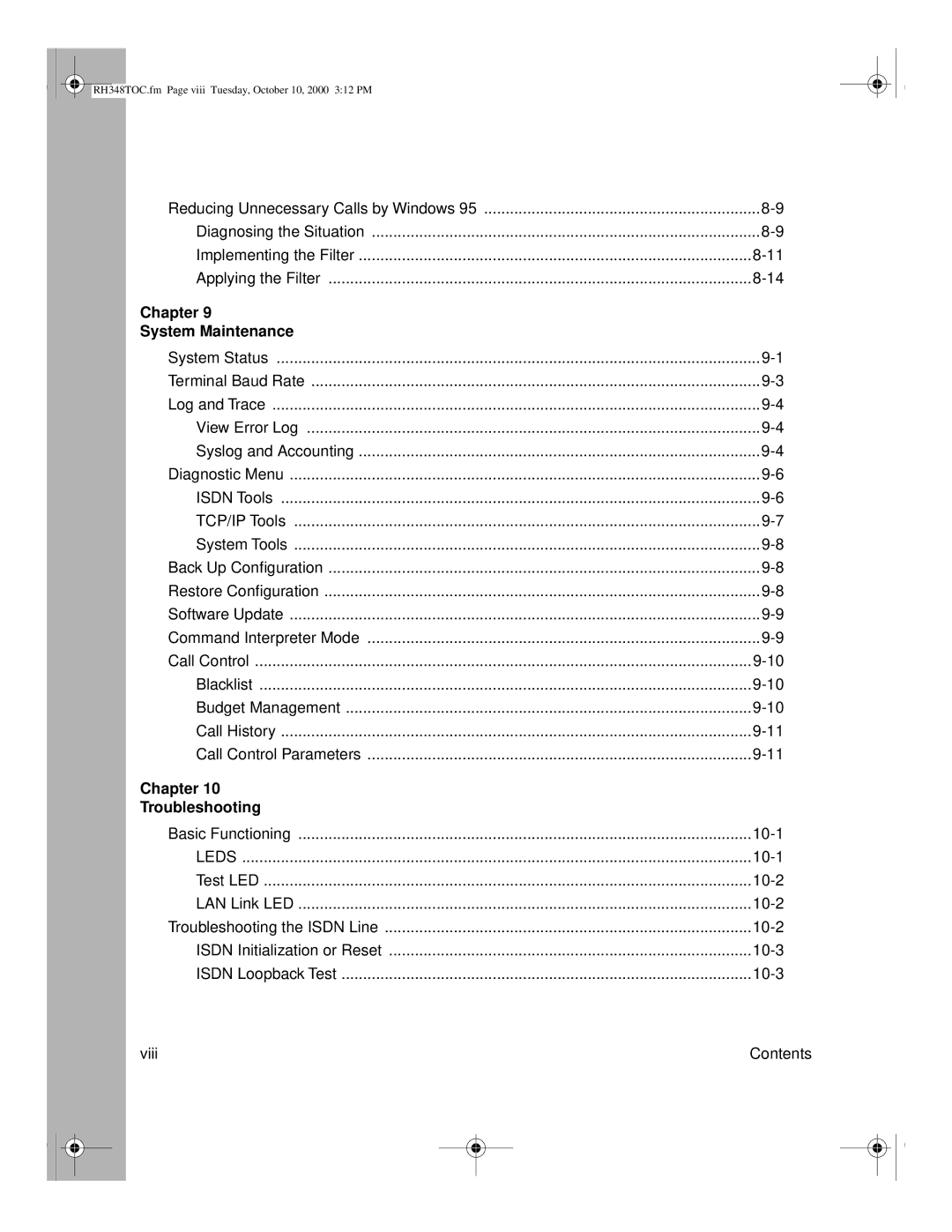 NETGEAR RT328 manual Chapter System Maintenance, Chapter Troubleshooting 