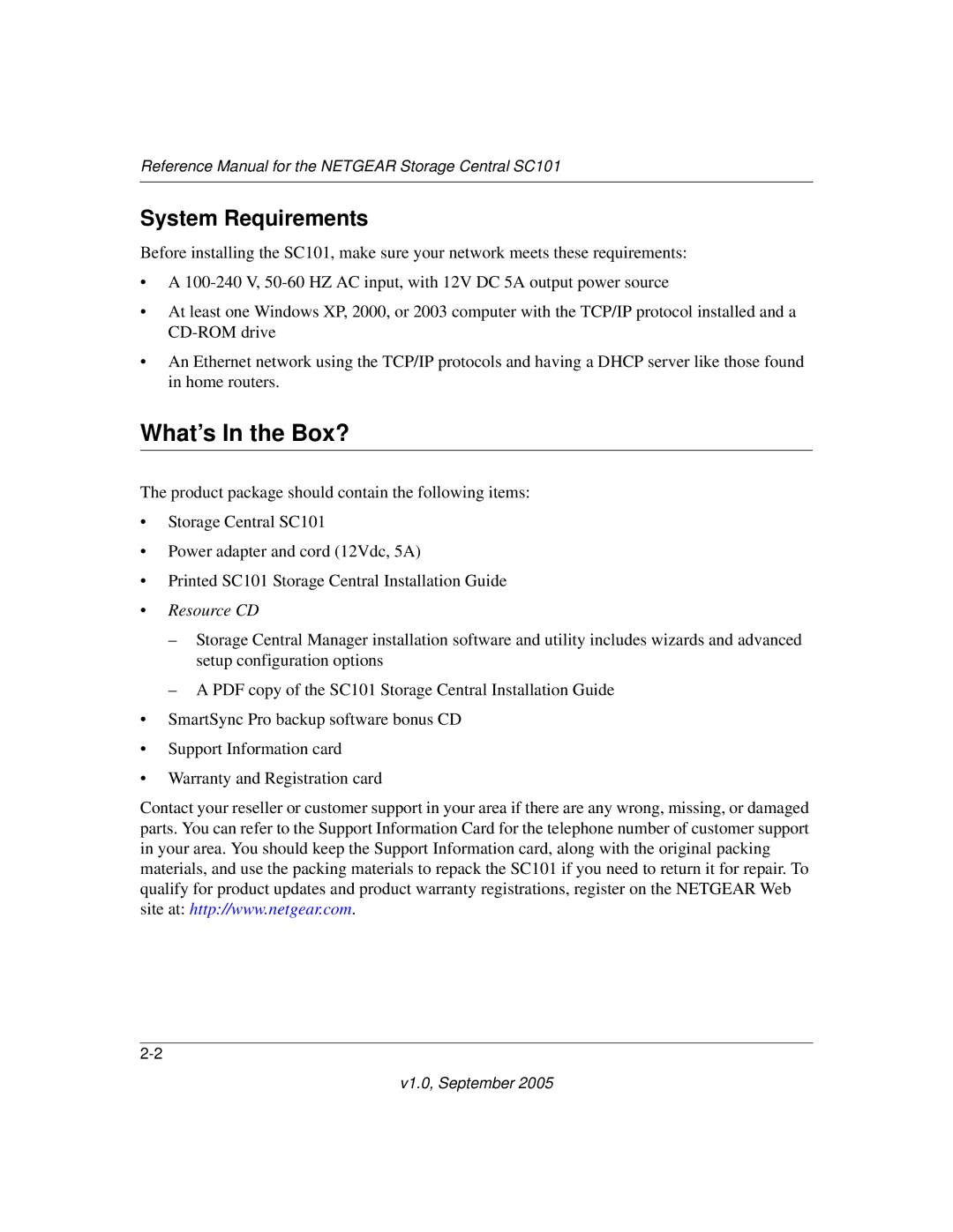 NETGEAR SC101 manual What’s In the Box?, System Requirements 