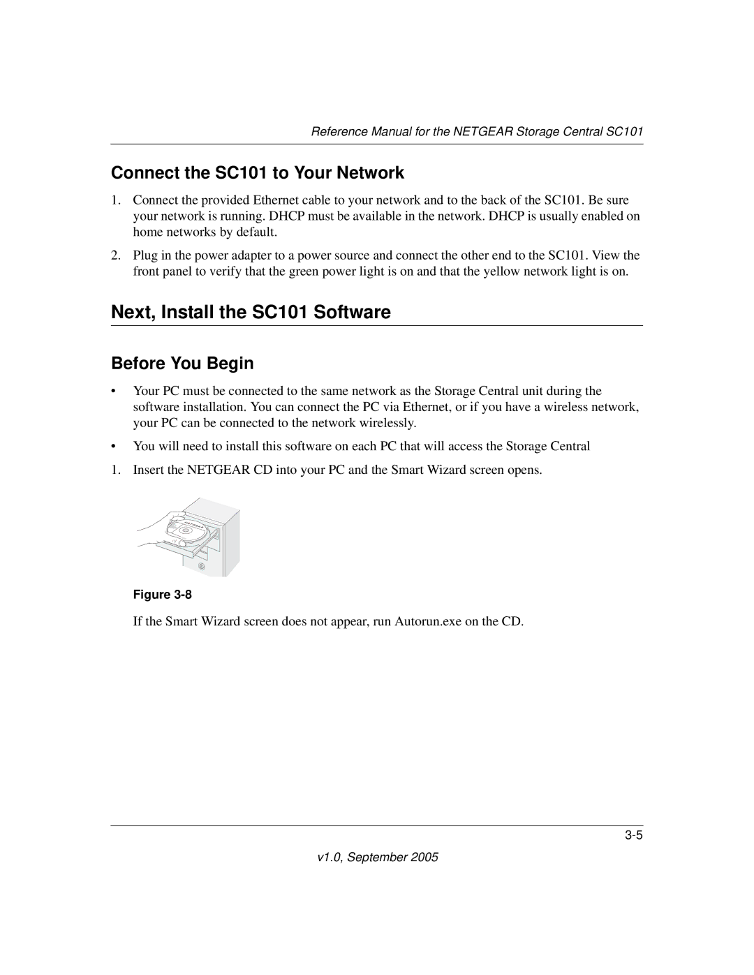 NETGEAR manual Next, Install the SC101 Software, Connect the SC101 to Your Network, Before You Begin 