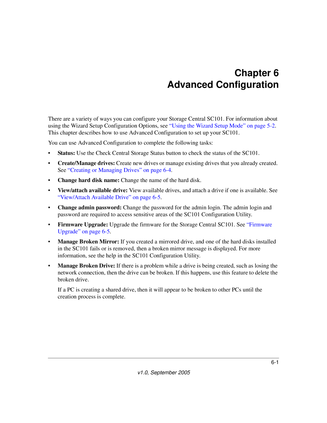 NETGEAR SC101 manual Chapter Advanced Configuration 