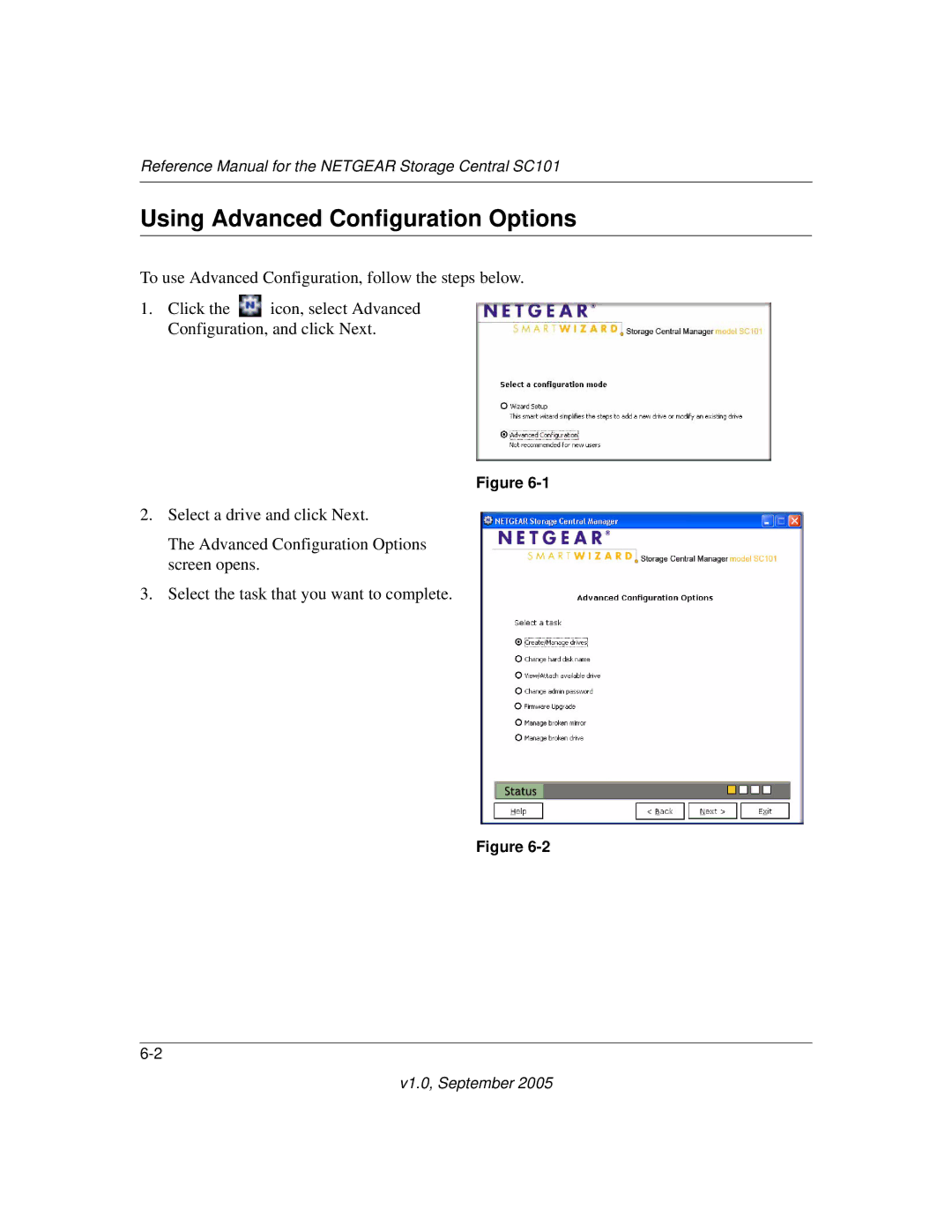 NETGEAR SC101 manual Using Advanced Configuration Options 