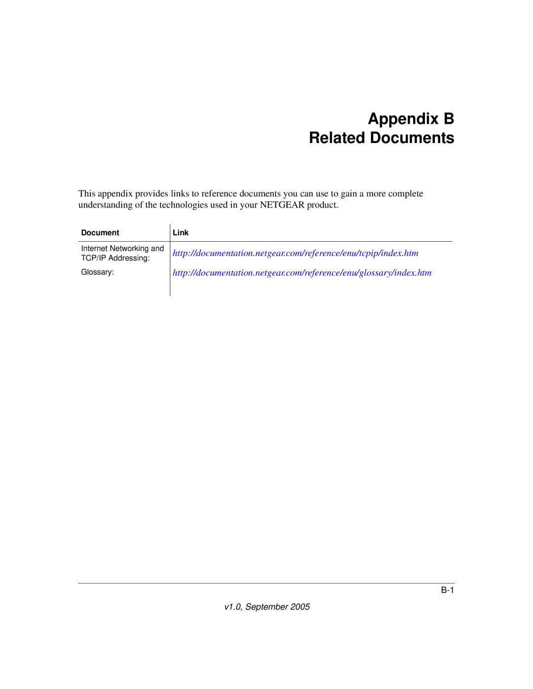 NETGEAR SC101 manual Appendix B Related Documents 